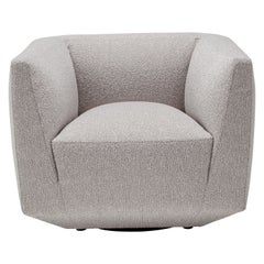 Amura 'Panis' Swivel Armchair in Gray Fabric by Emanuel Gargano & Anton Cristell