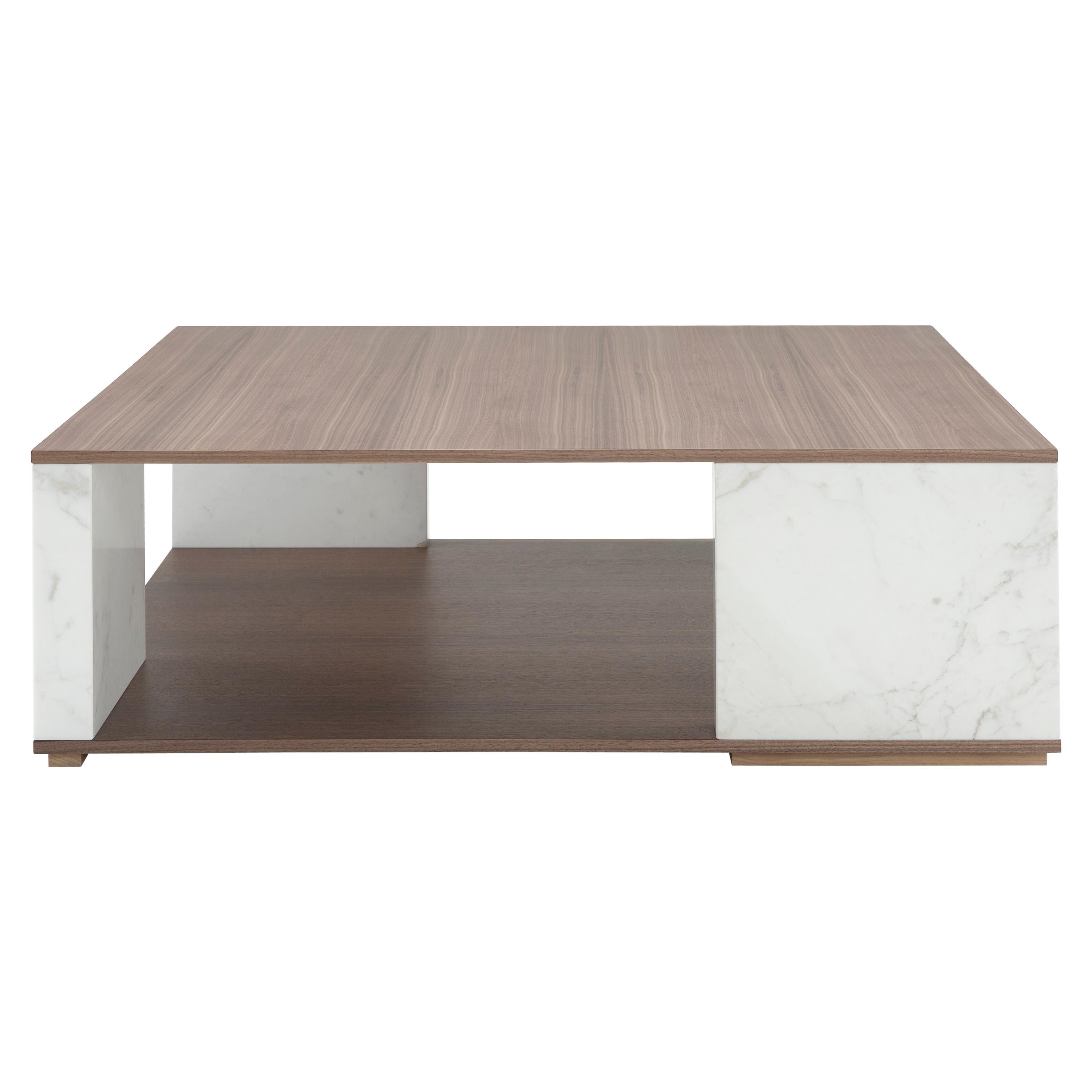 Amura Quattropietre Coffee Table Wood/Marble by Emanuel Gargano & Anton Cristell For Sale