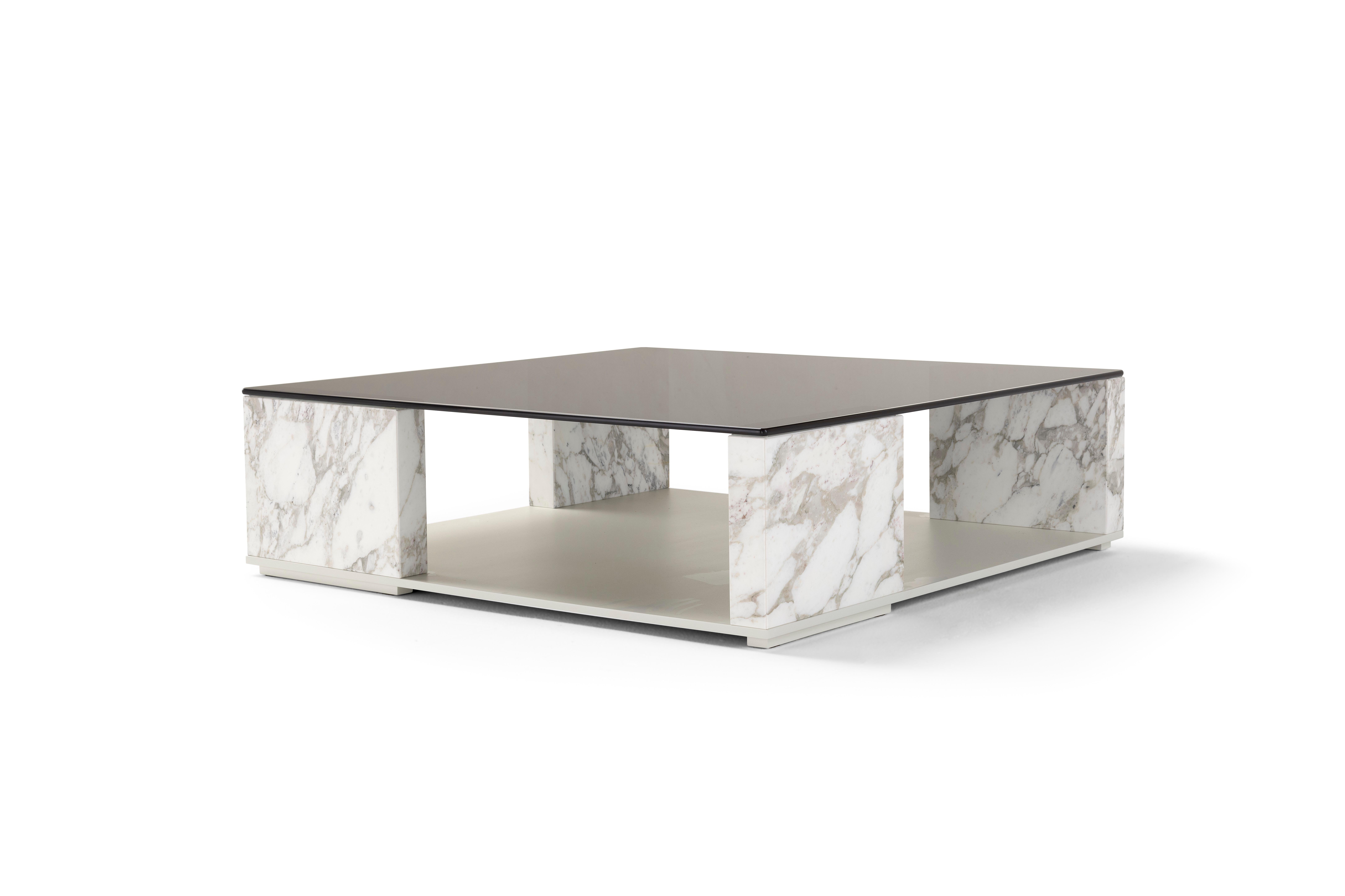 Amura Quattropietre Table in Glass & Marble by Anton Cristell & Emanuel Gargano For Sale