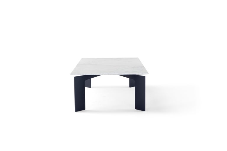 Amura 'Range' Coffee Table in Carrara Marble and Metal by Marconato and