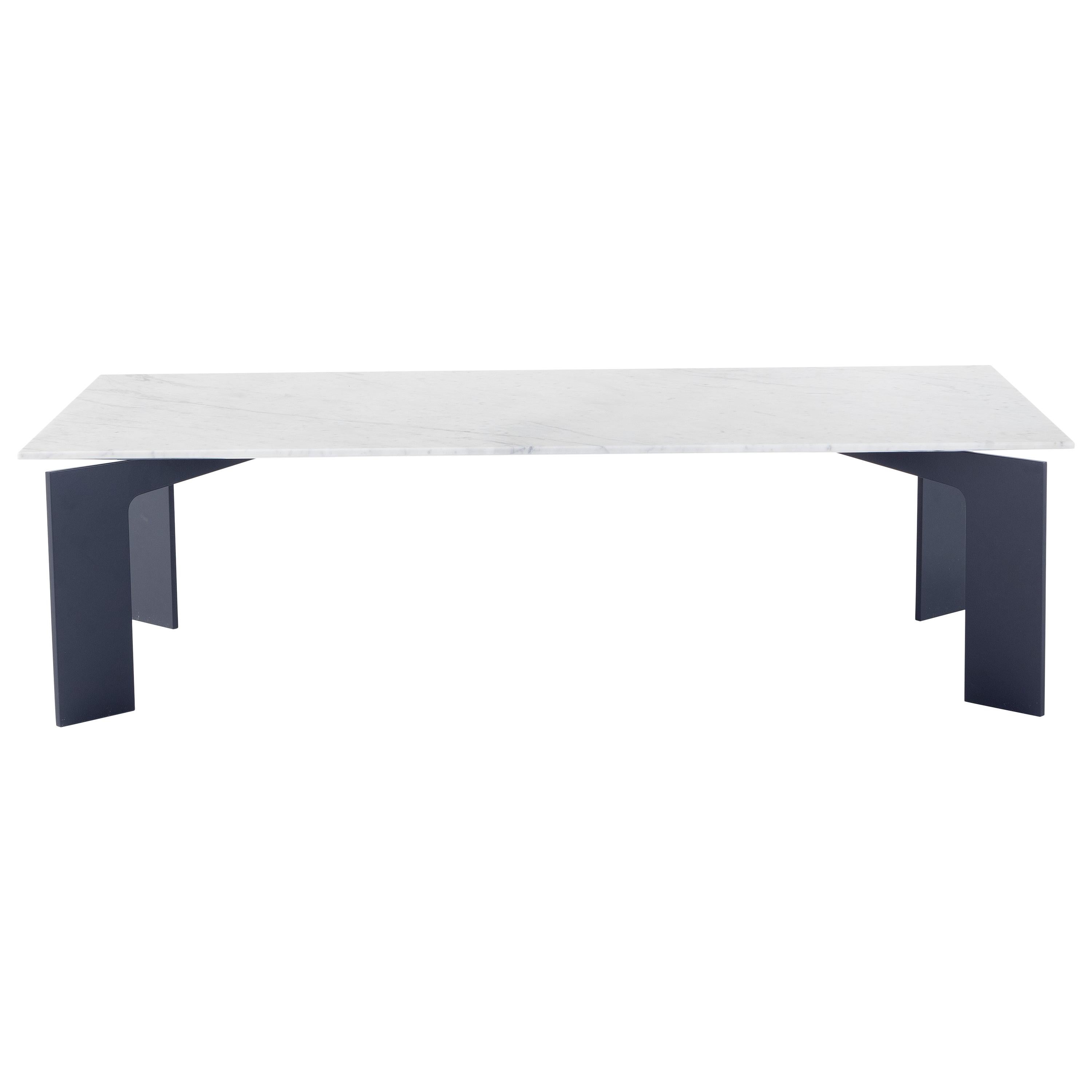 Amura 'Range' Coffee Table in Carrara Marble and Metal by Marconato & Zappa For Sale
