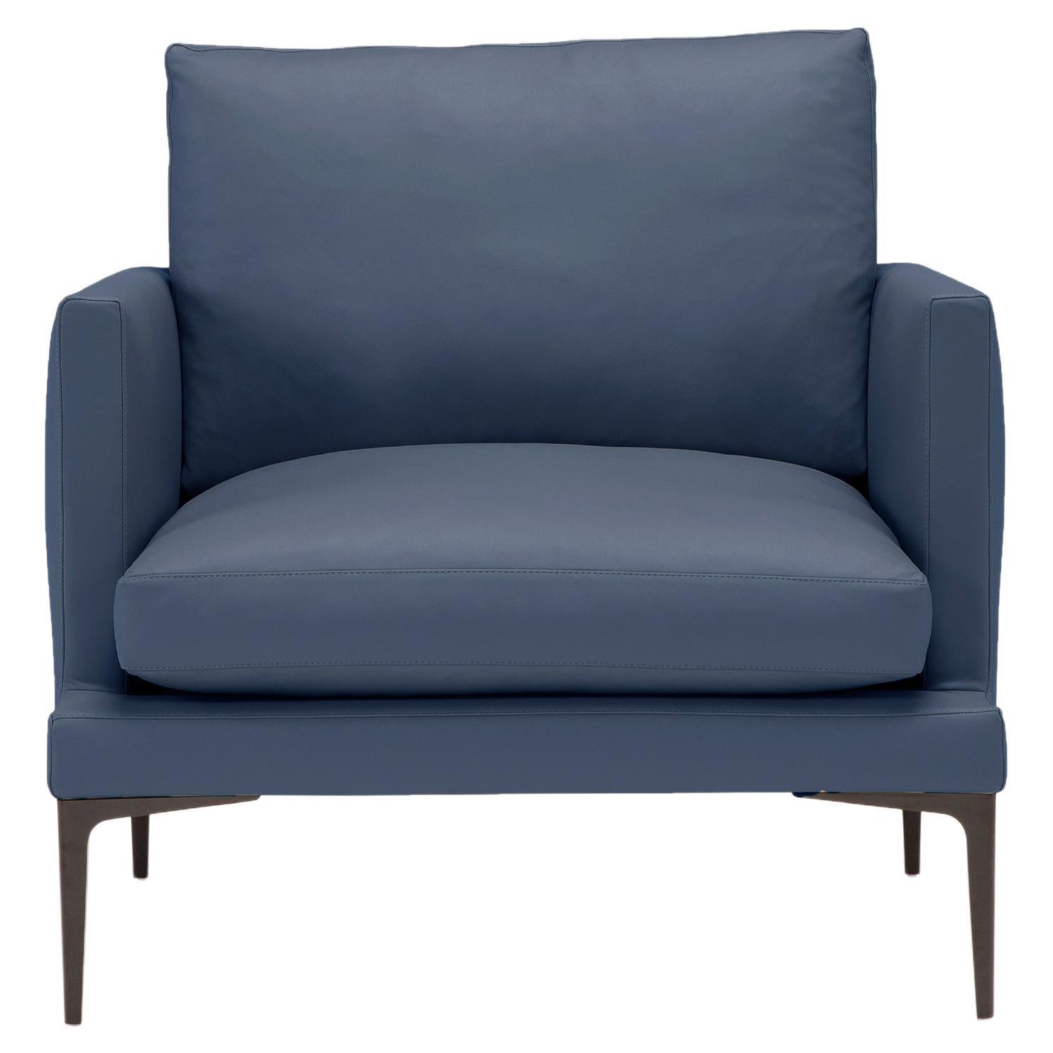Amura 'Segno' Armchair in Blue Leather by Amura 'Lab