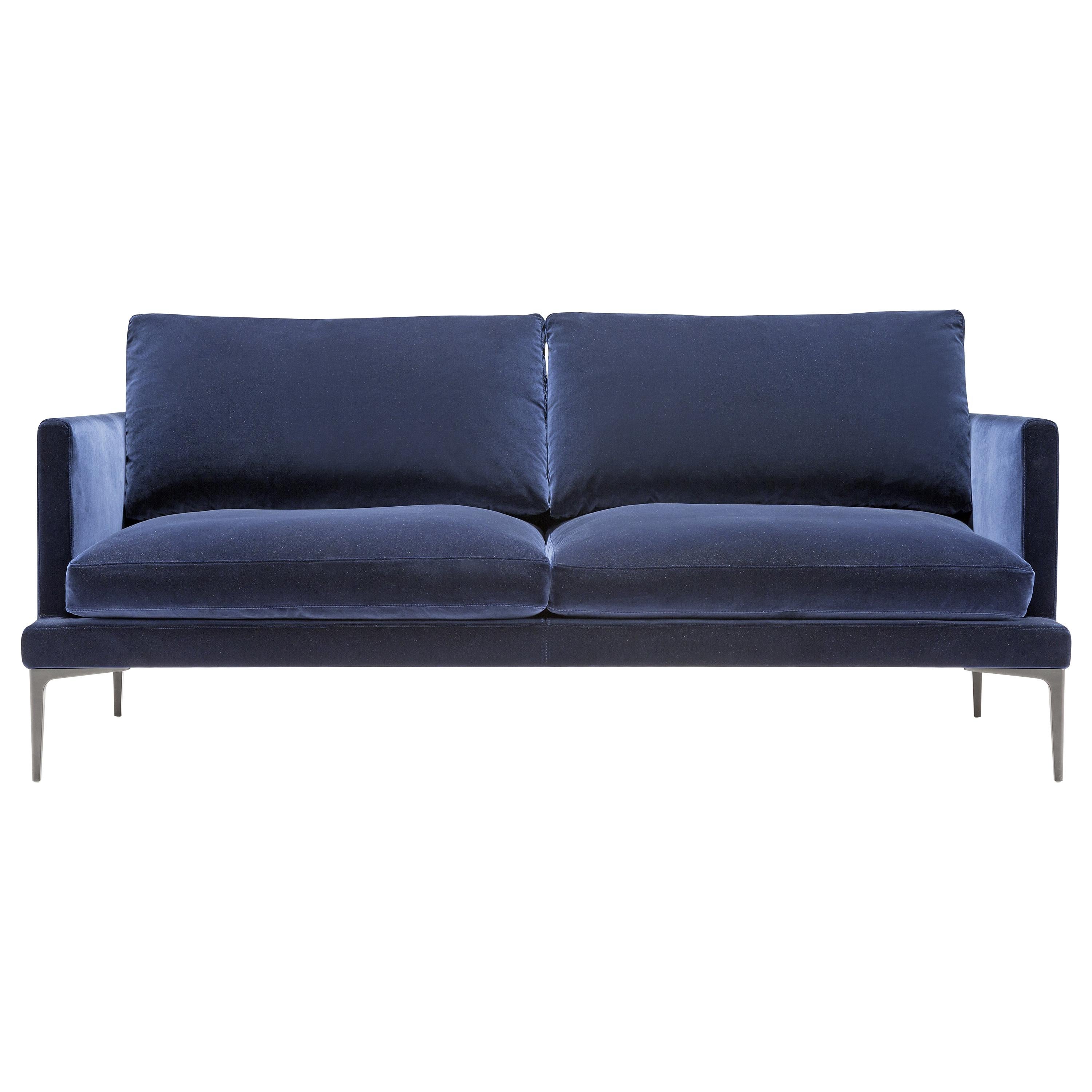 Amura 'Segno' Sofa in Blue Velvet by Amura 'Lab For Sale