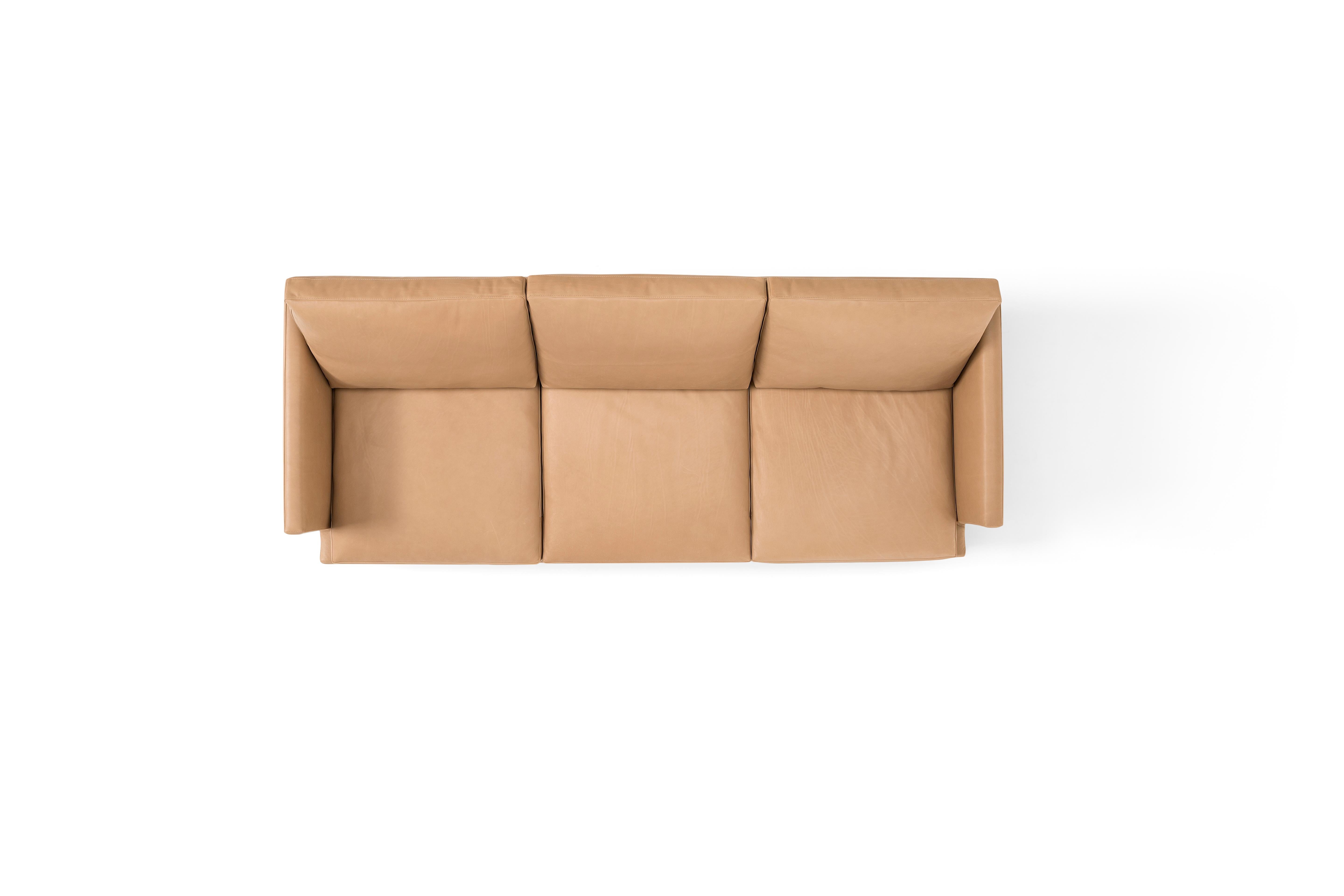 Modern Amura 'Segno' Sofa in Taupe Leather by Amura 'Lab For Sale