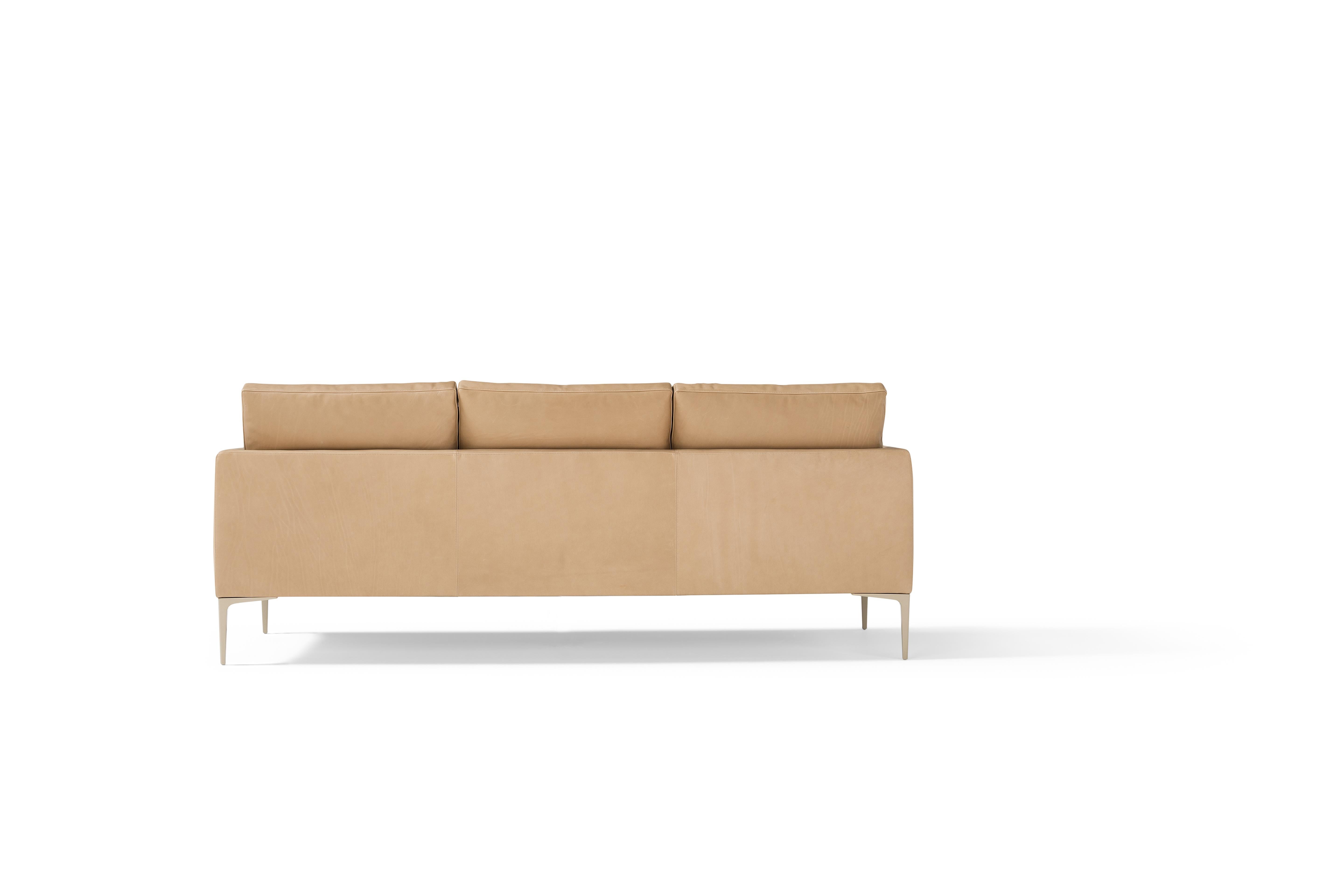 Italian Amura 'Segno' Sofa in Taupe Leather by Amura 'Lab For Sale