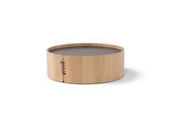 Amura 'Setacci' Coffee Table with Light Wood Frame and Metal Top