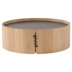 Amura 'Setacci' Coffee Table with Light Wood Frame and Metal Top