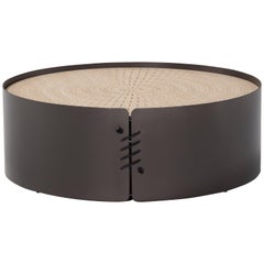Amura 'Setacci' Coffee Table with Metal Frame and Wood Top