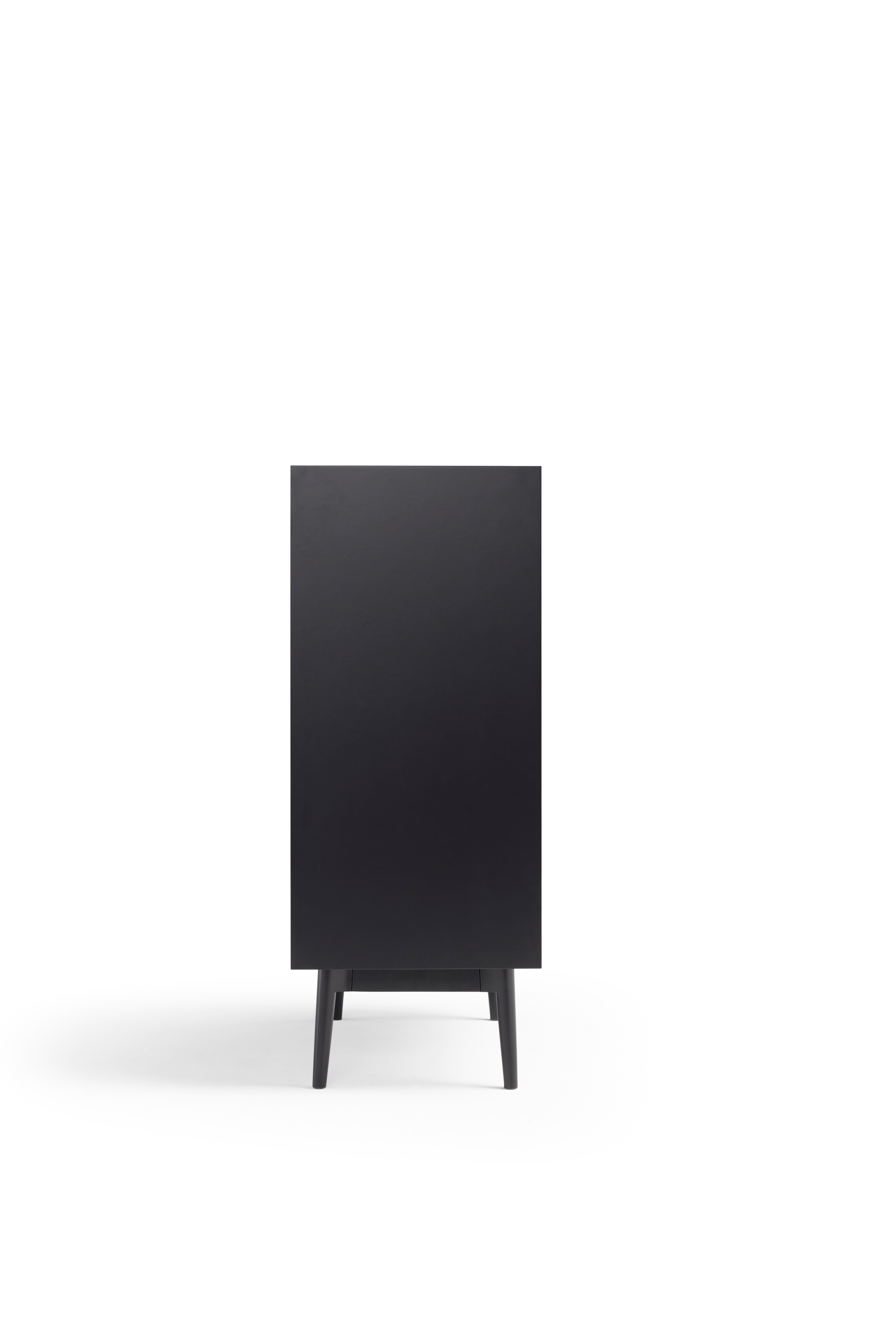 Modern Amura Theo Cupboard with Leather Doors by Marconato & Zappa For Sale