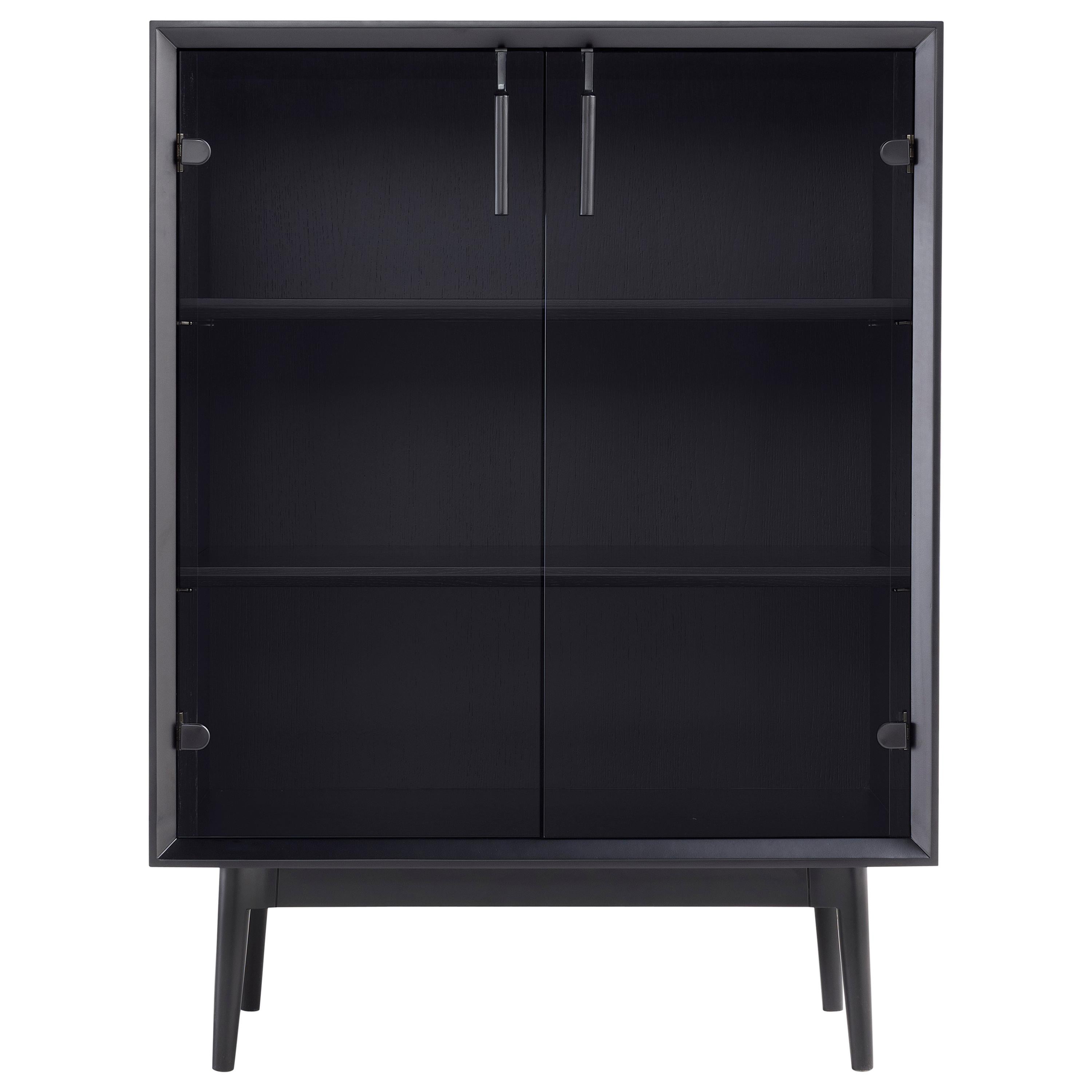 Amura Theo Cupboard with Leather Doors by Marconato & Zappa For Sale