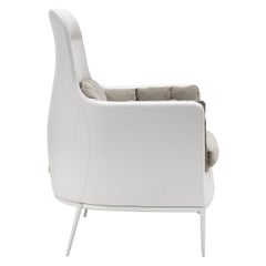 Amura 'Tulip' Armchair in Gray and Ivory by Luca Scacchetti