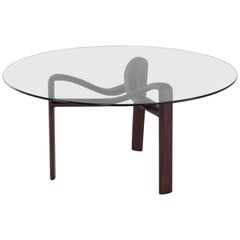 Amura 'Twister' Dining Table in Grey Glass and Dark Oak by Stefano Bigi