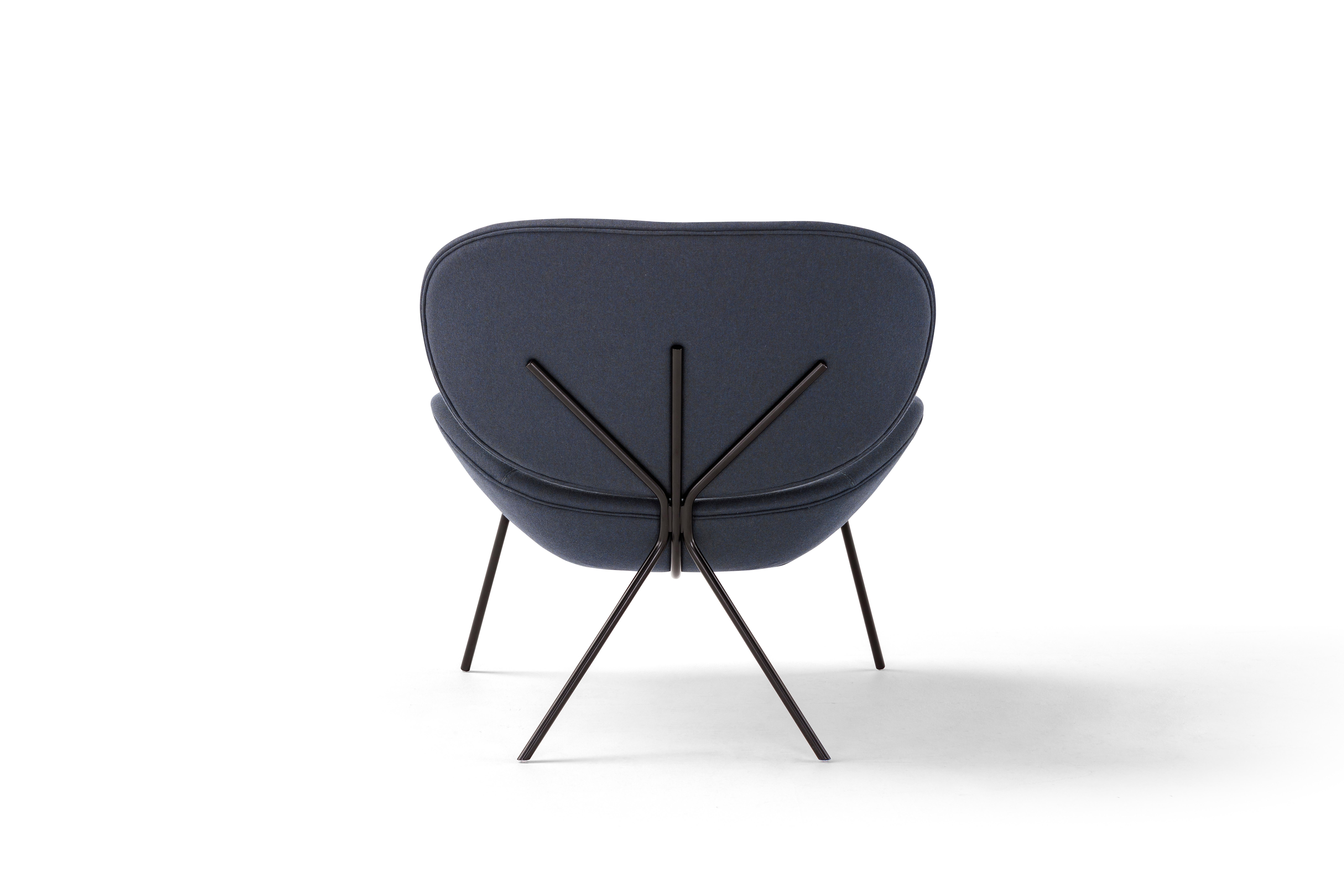 Italian Amura 'Uchiwa' Chair in Blue Fabric by Andrea Quaglio & Manuela Simonelli For Sale