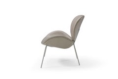 Amura 'Uchiwa' Chair in Gray Leather by Andrea Quaglio & Manuela Simonelli