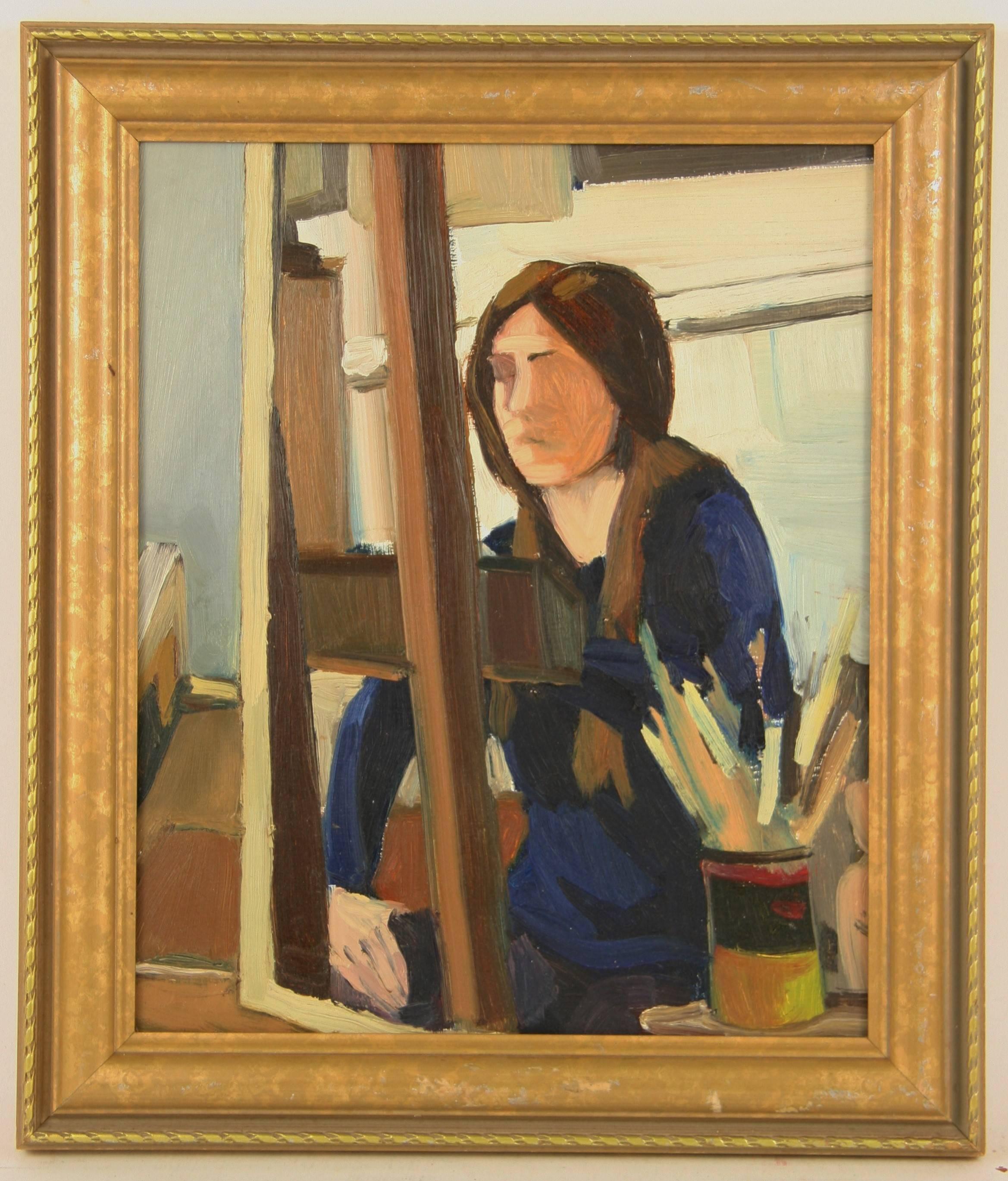 Peinture d'intérieur figurative de la classe d'art français