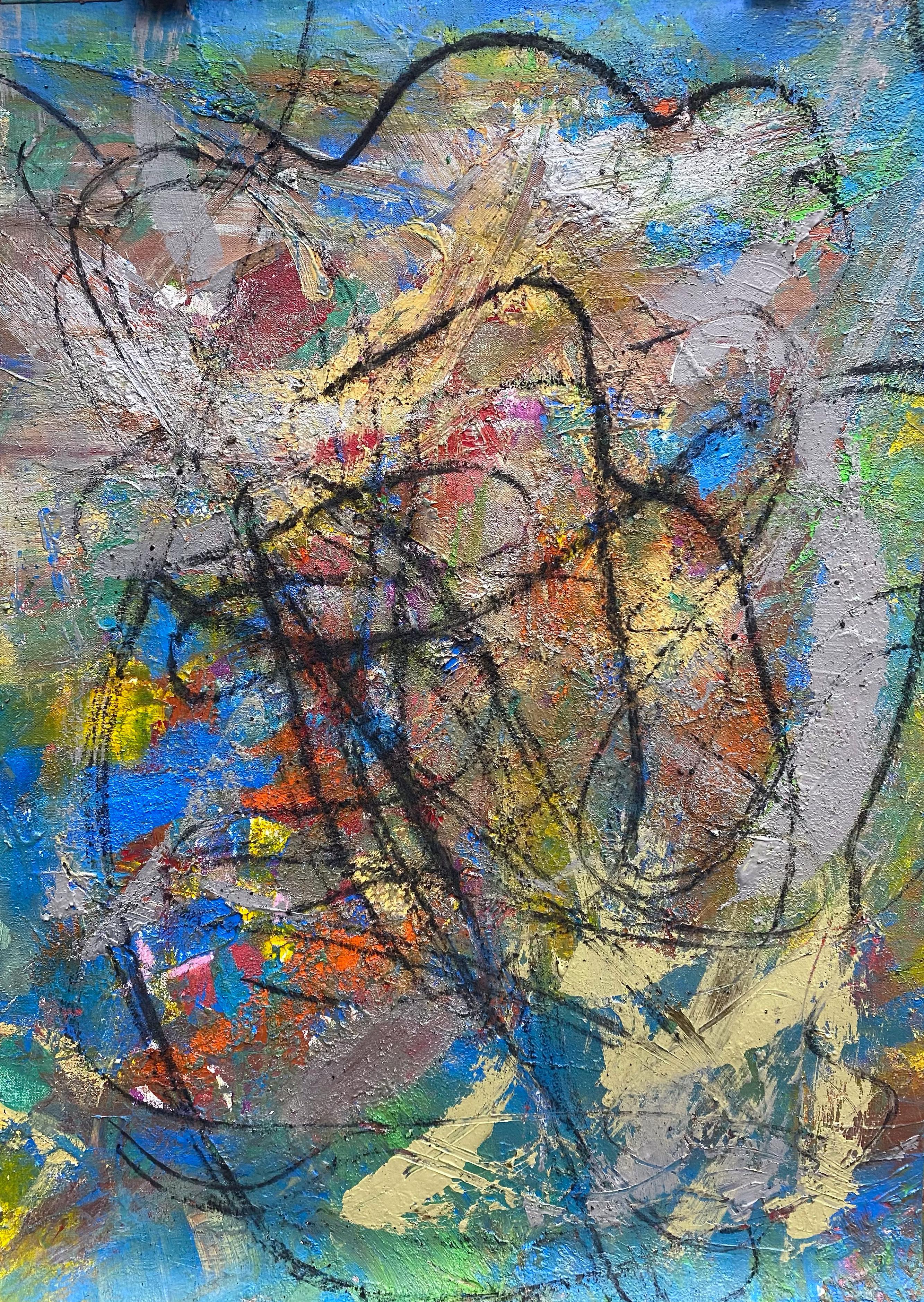 pittura acrilico su tela astratta