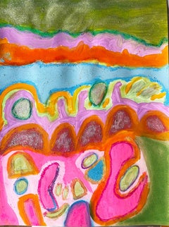 Unter dem Meer, Gemälde in Mischtechnik auf Papier, 24x18in, 2025