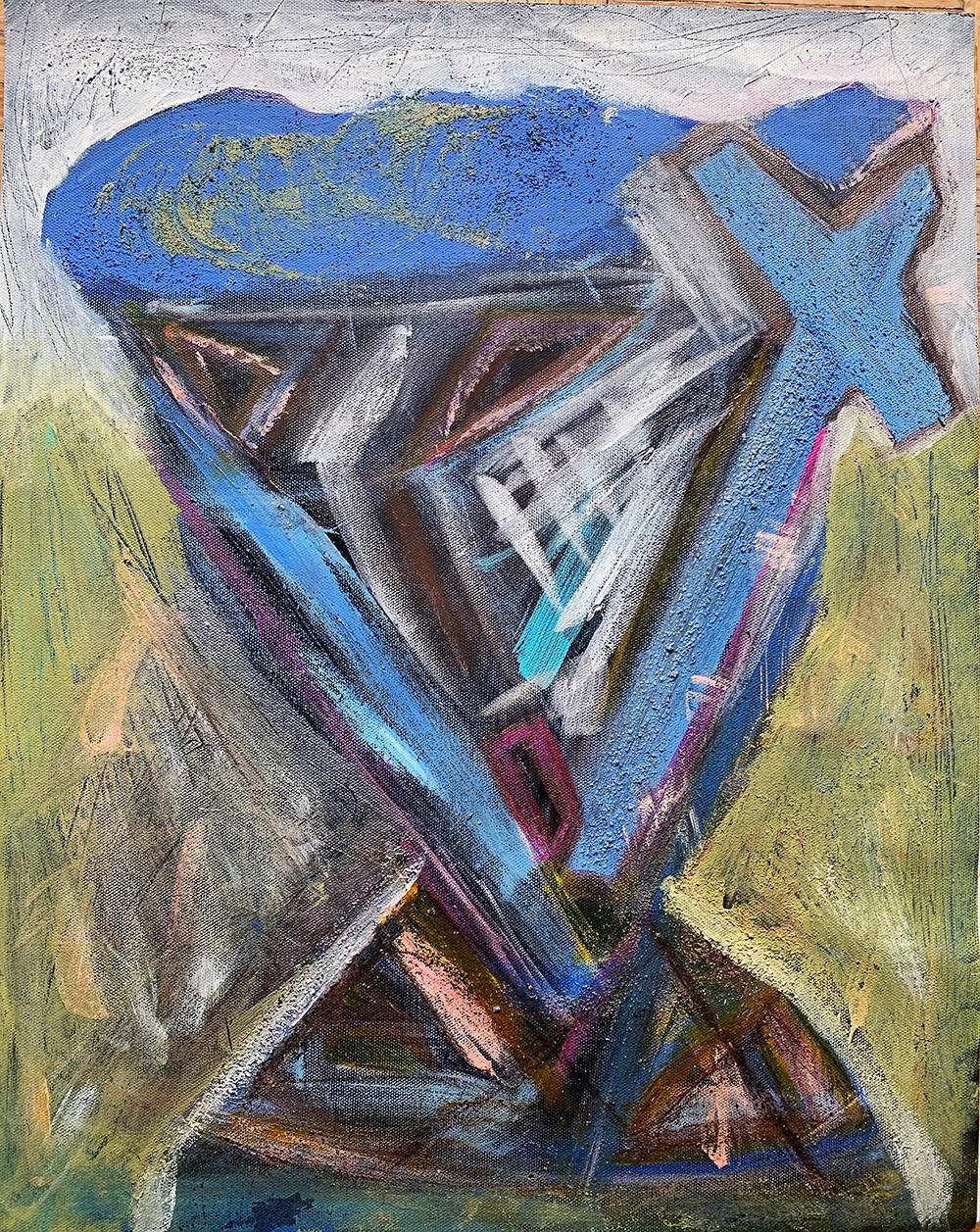 a.muse Positively Blooming, Acrylic and Sand Abstract Painting on