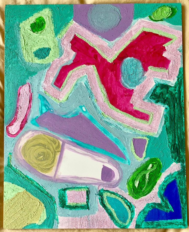 A Muse Bow Wow Walking The Dog Colorful Abstract Acrylic