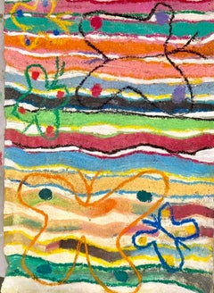 Pittura colorata su carta Washi giapponese, Chasing Butterflies di a.muse