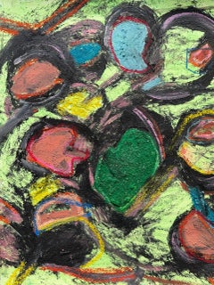 Barriera corallina: Pittura astratta a tecnica mista su carta, 2025