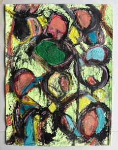 Barriera corallina: Pittura astratta a tecnica mista su carta, 2025