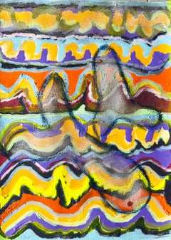 Fish in the Sea, Zeitgenössische abstrakte Malerei in Mischtechnik auf Rag-Papier, 2025