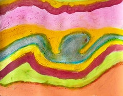 Octopus, Abstract Mixed Media Painting on Rag Paper, 24x18in, 2025