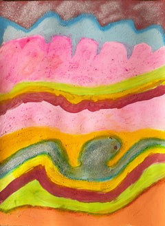 Octopus, Abstract Mixed Media Painting on Rag Paper, 24x18in, 2025