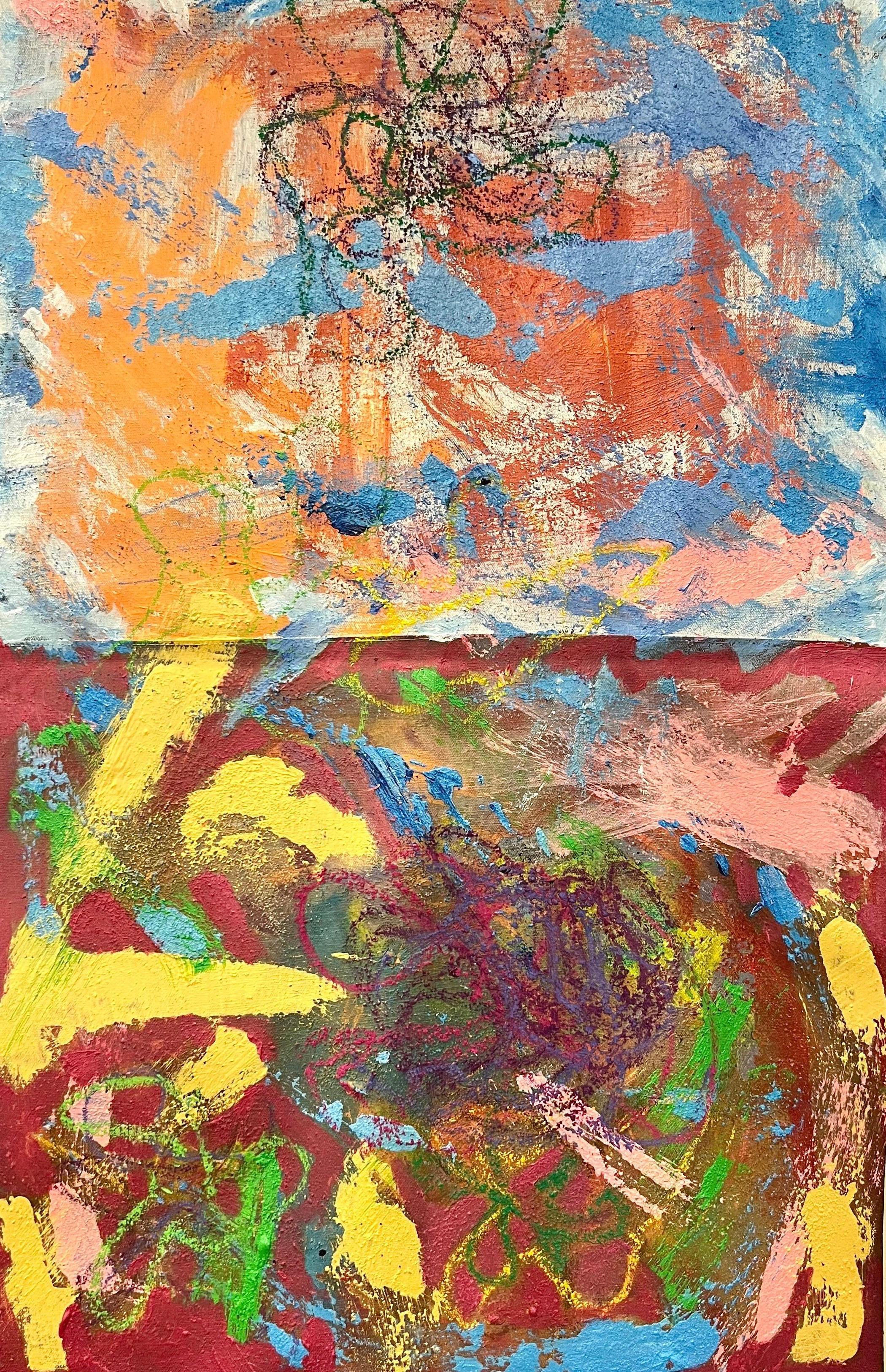 Power Play, Abstract Acrylic Painting, Multi-Colored Diptych Sewn With Thread - Mixed Media Art by a.muse