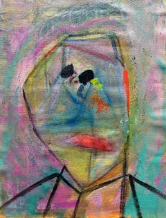 The Magician, Acrylic Sand Pastel Stick Contemporary Abstract Painting on Canvas