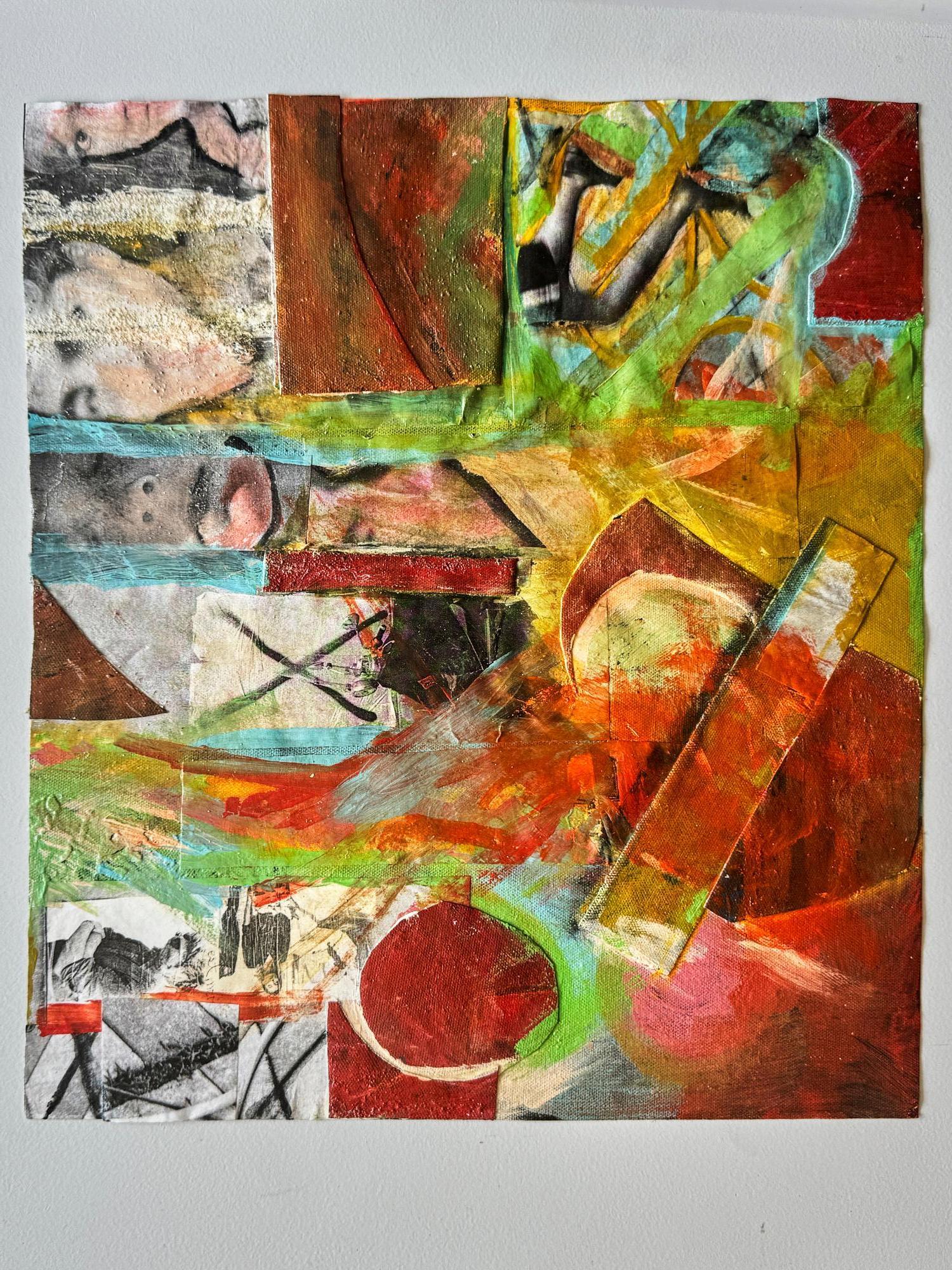 Pittura a collage a tecnica mista su tela, New York City Meanderings - Mixed Media Art di a.muse