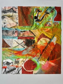 Peinture en collage mixte sur toile, New York City Meanderings (méandres de la ville de New York)