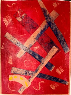 Criss Cross, Unique Monotype, Contemporary Abstract Work on Paper, Edition of 1