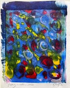 Galleggiante sull'acqua, blu Arte astratta e design originale su carta