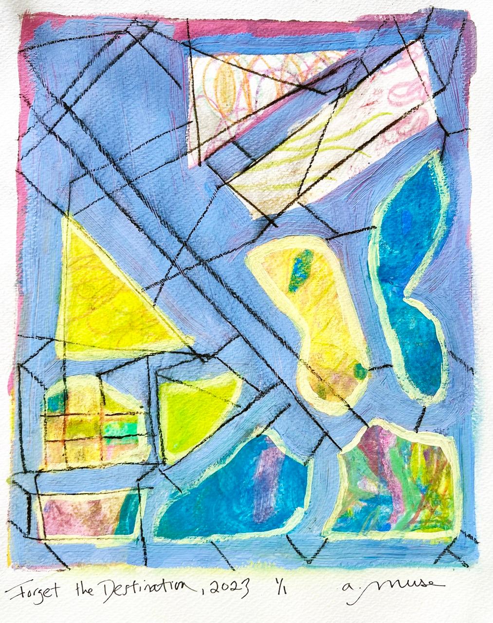 Abstract Painting a.muse - Forget the Destination, édition de One Art sur papier aquarelle