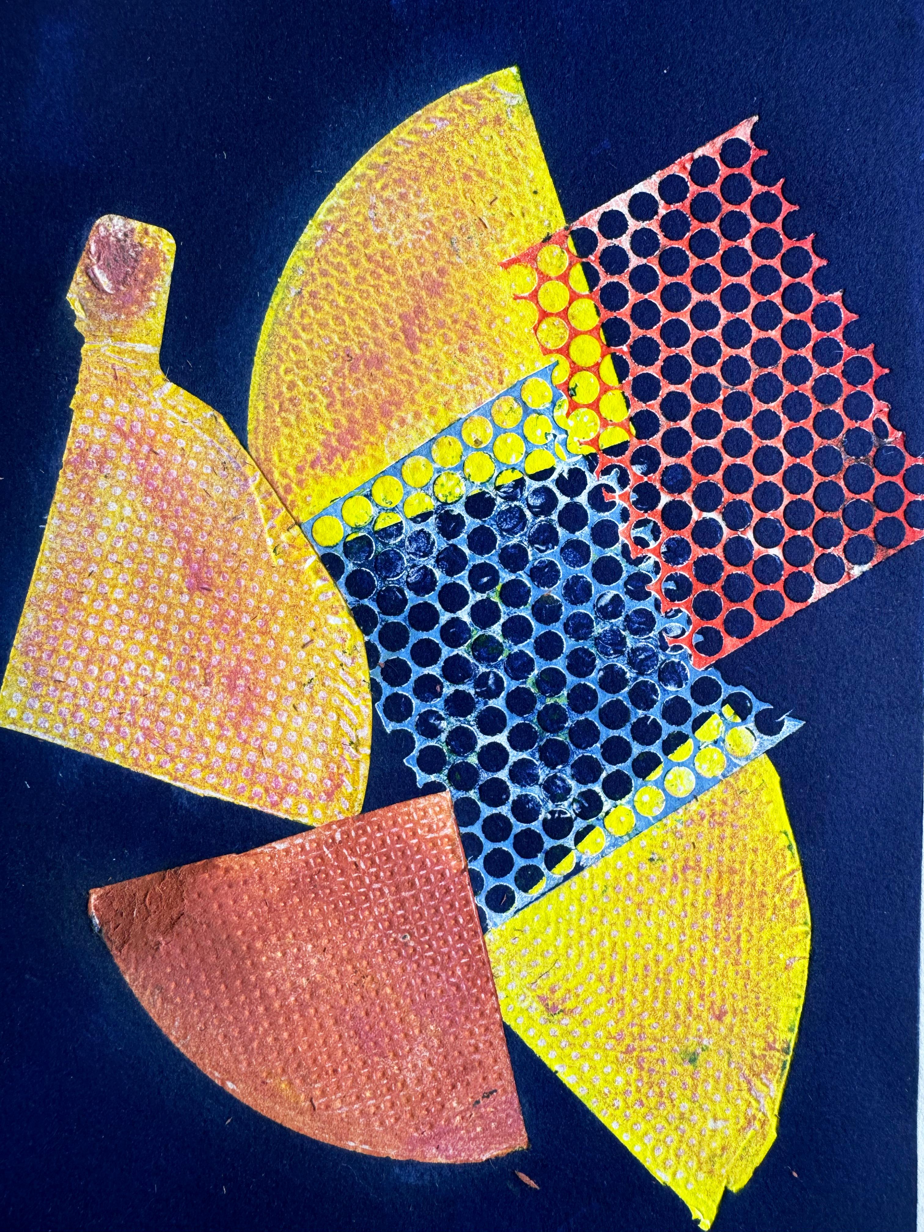 Fragments I, farbenfrohes, farbenfrohes Originalwerk auf Papier (Schwarz), Abstract Print, von a.muse