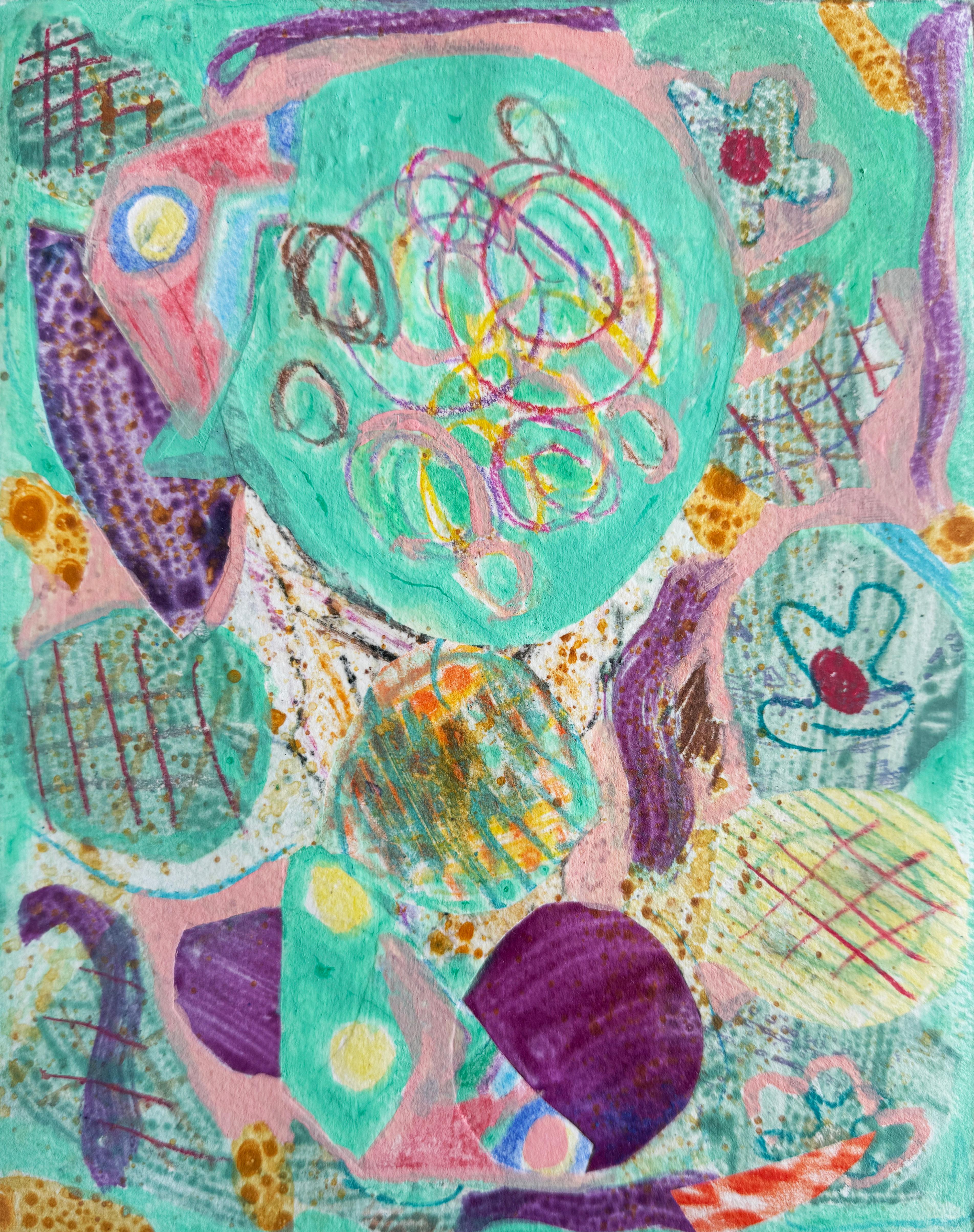 Iniciación, Arte Abstracto Multicolor sobre Obra de Diseño en Papel - Painting de a.muse