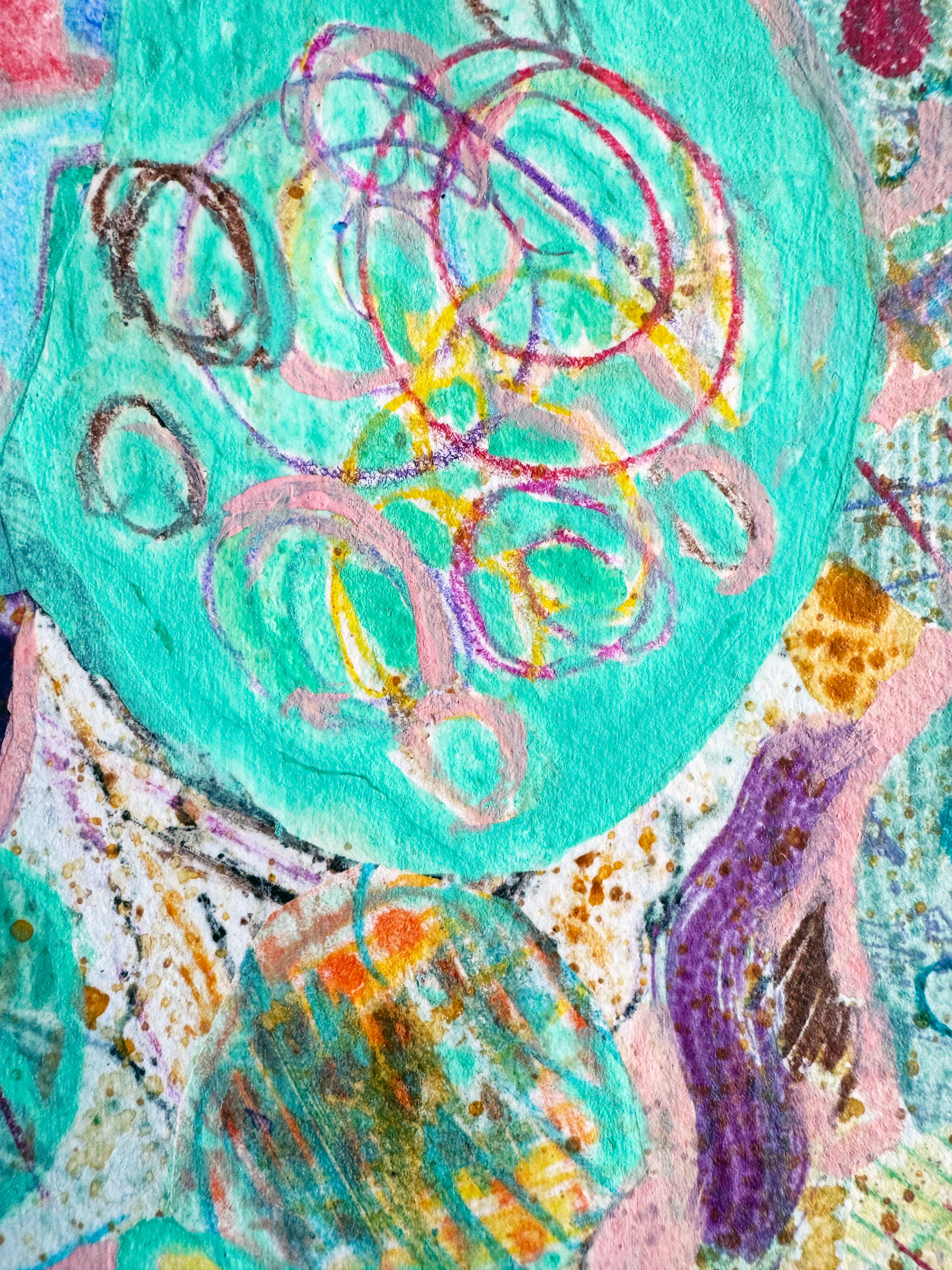 Iniciación, Arte Abstracto Multicolor sobre Obra de Diseño en Papel - Painting Contemporáneo de a.muse
