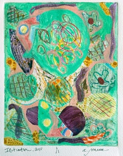 Iniciación, Arte Abstracto Multicolor sobre Obra de Diseño en Papel