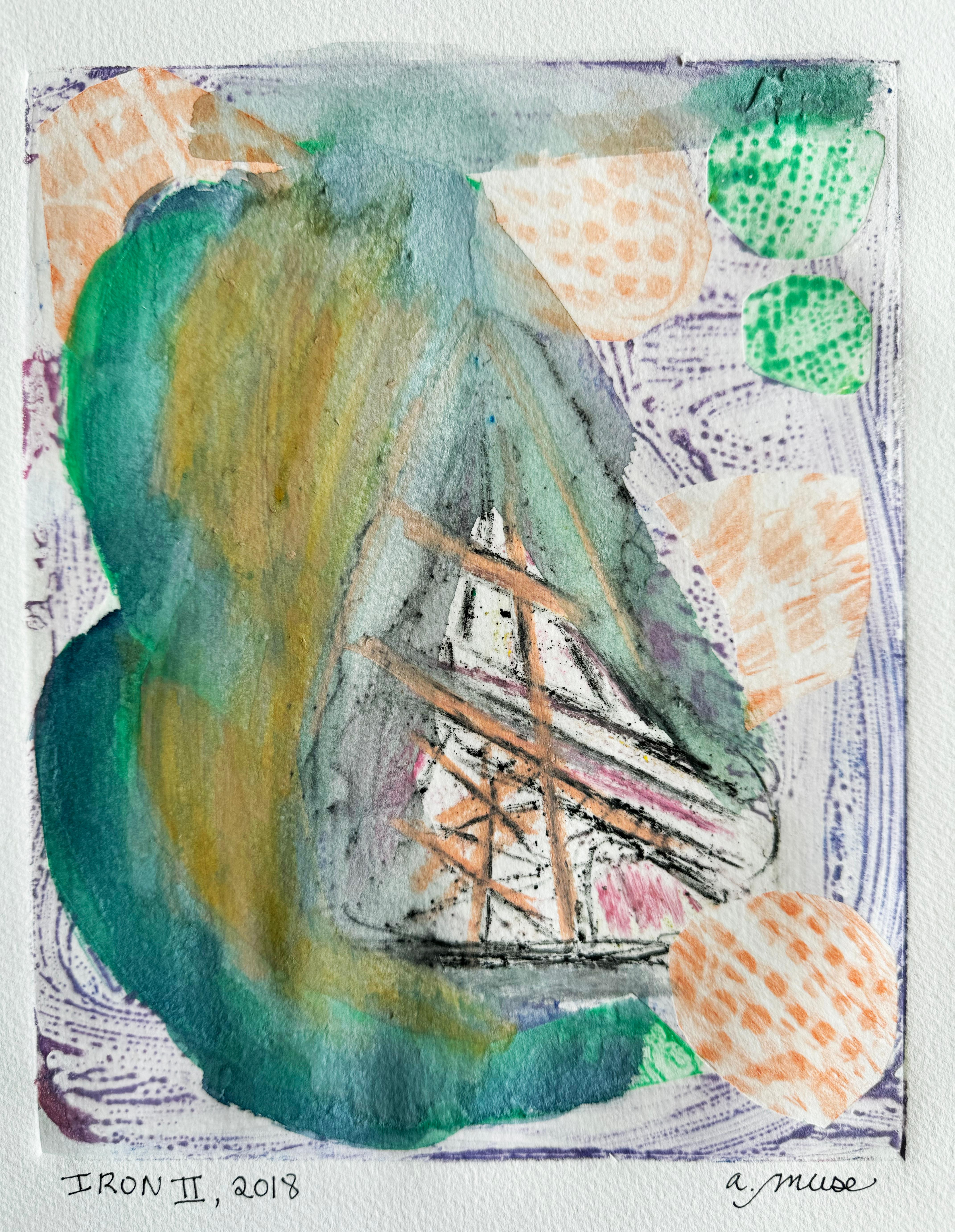 Paris, France, Tour Eiffel, Iron II, Art abstrait sur papier - Print de a.muse