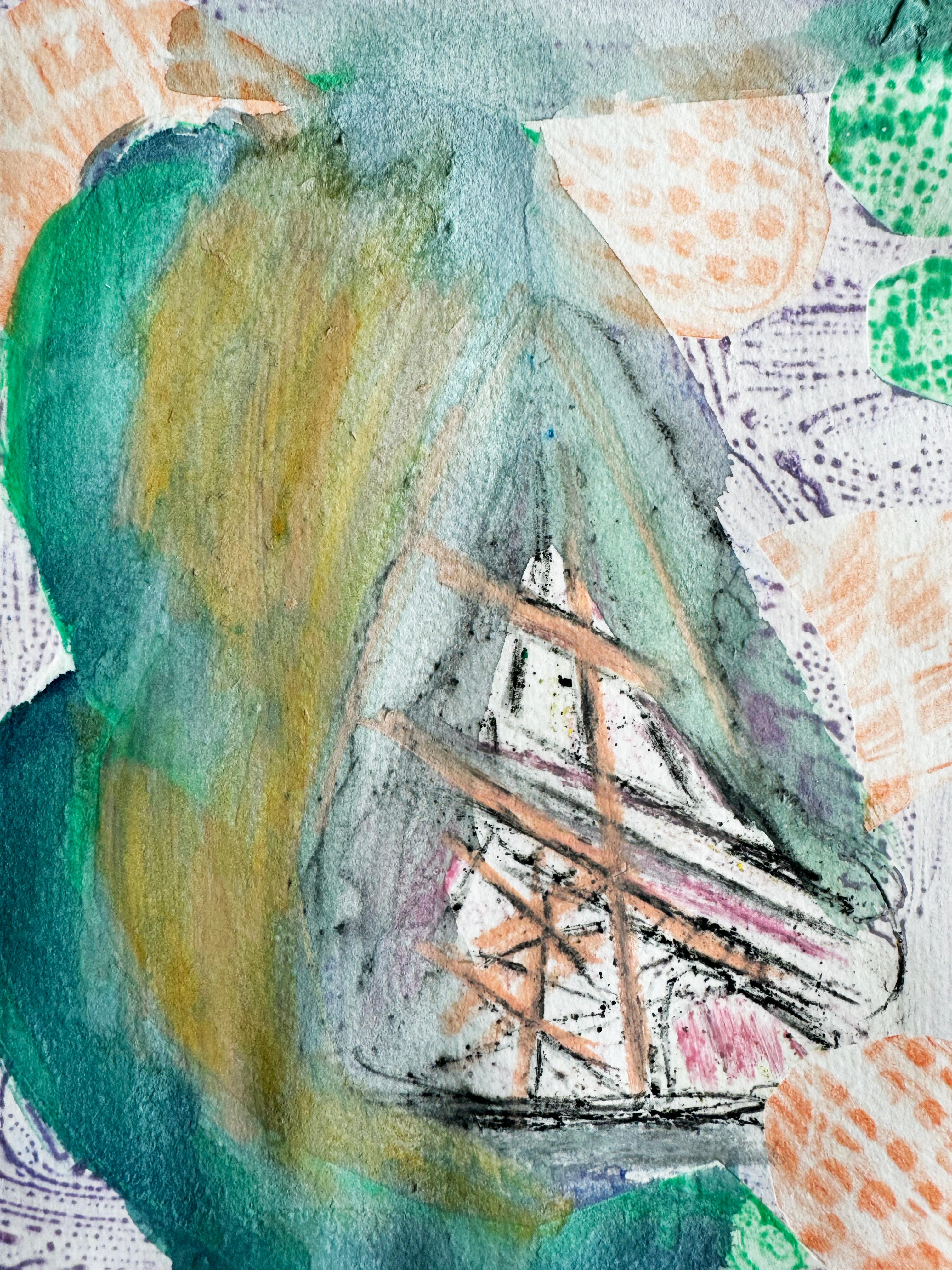 Paris, France, Tour Eiffel, Iron II, Art abstrait sur papier - Gris Abstract Print par a.muse