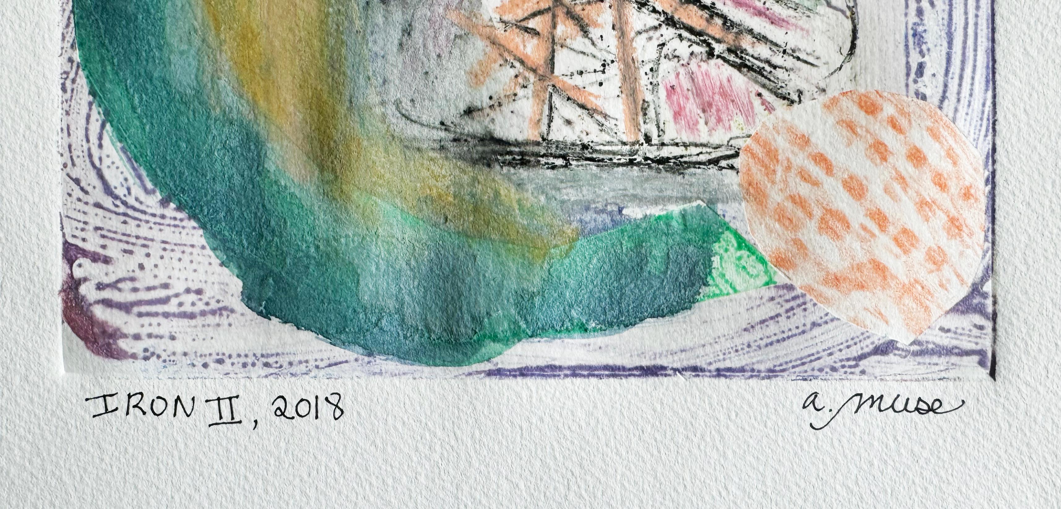 Dans la série des impressions originales Art et Design de l'artiste, Iron II, 2018 par a.muse est une œuvre abstraite sur papier unique en son genre. L'œuvre réimagine la Tour Eiffel à travers une série de formes géométriques et de couleurs vives.