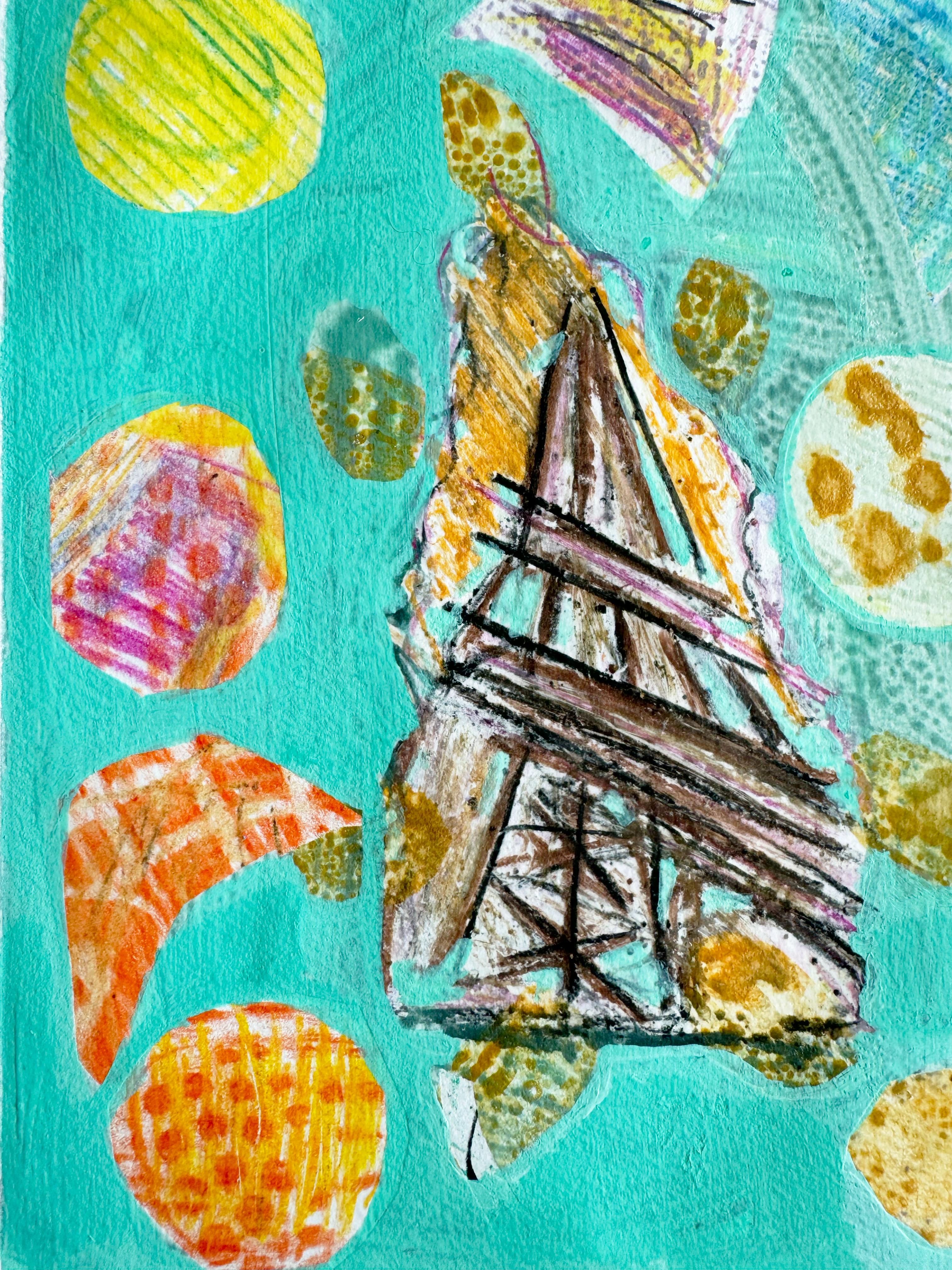 París Francia, Torre Eiffel, Dama de Hierro I, Arte sobre Diseño Obra sobre Papel - Print Contemporáneo de a.muse