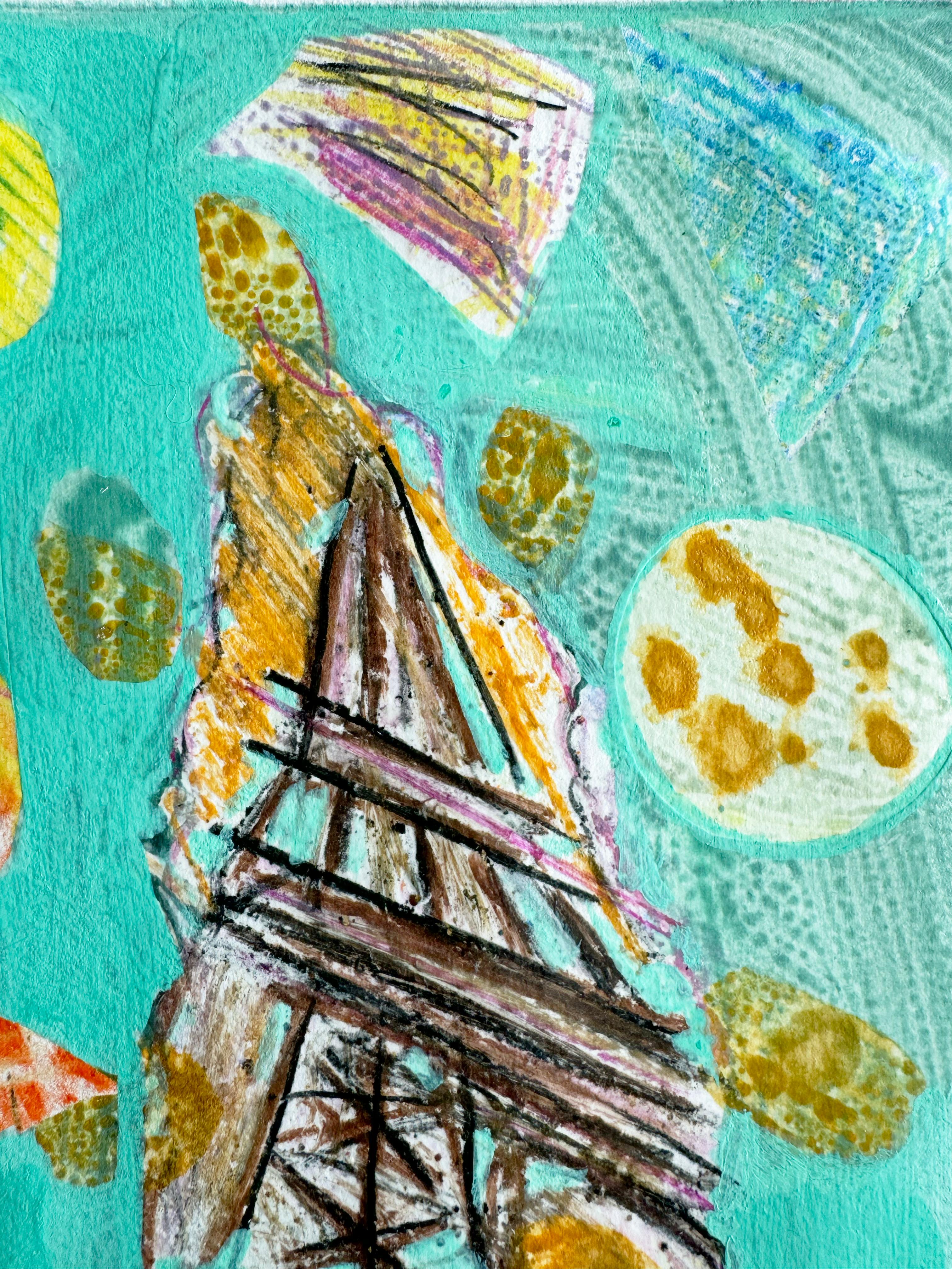 París Francia, Torre Eiffel, Dama de Hierro I, Arte sobre Diseño Obra sobre Papel - Abstract Print Gris de a.muse