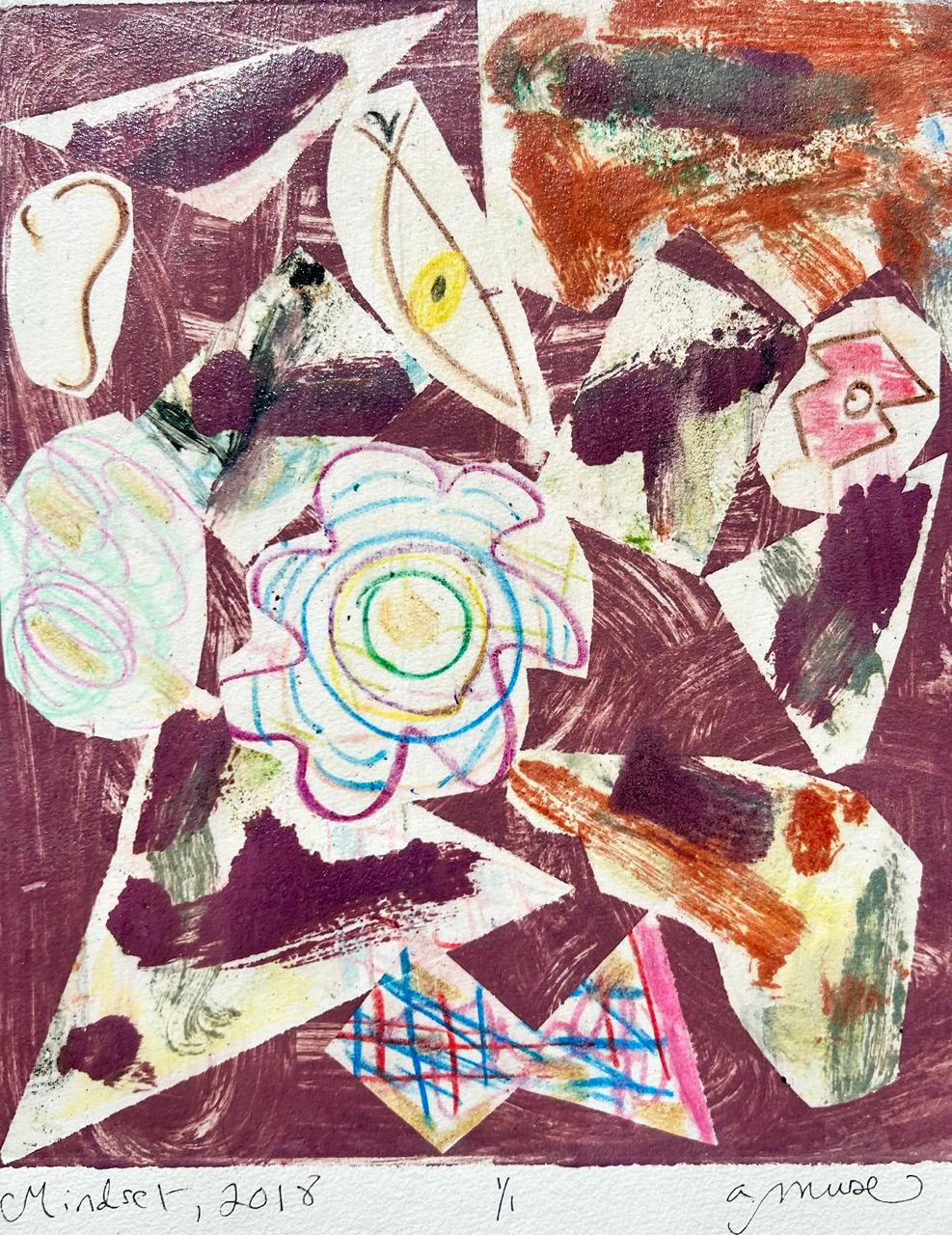 Mindset, Edition of One Work on Paper - Painting by a.muse