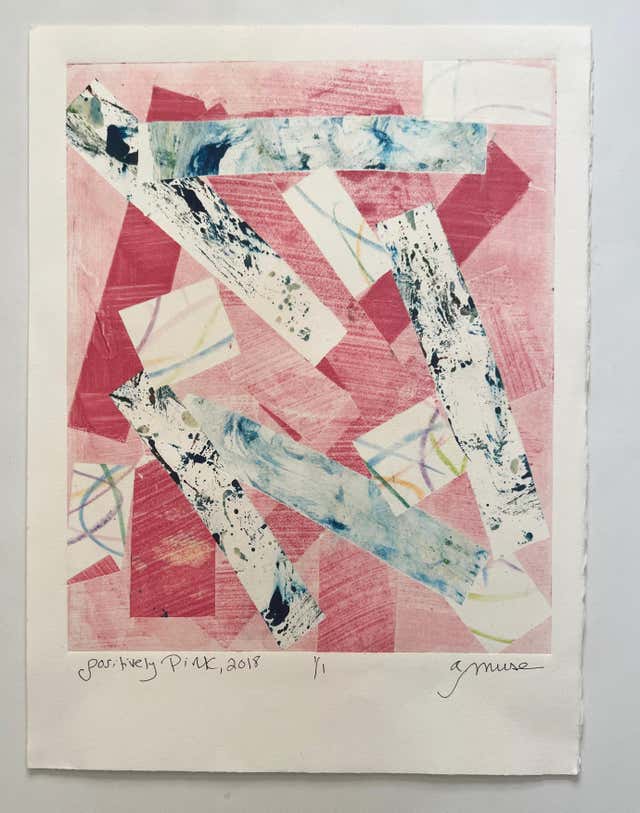 Abstract Multiples Work a.muse - Flowers, Monotype, Contemporary Abstract Color Work on Paper ...