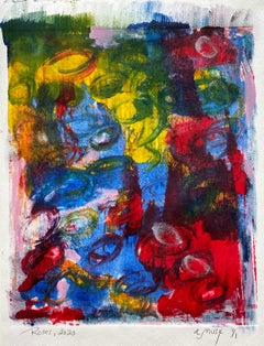 Rose, arte astratta colorata e design originale su carta
