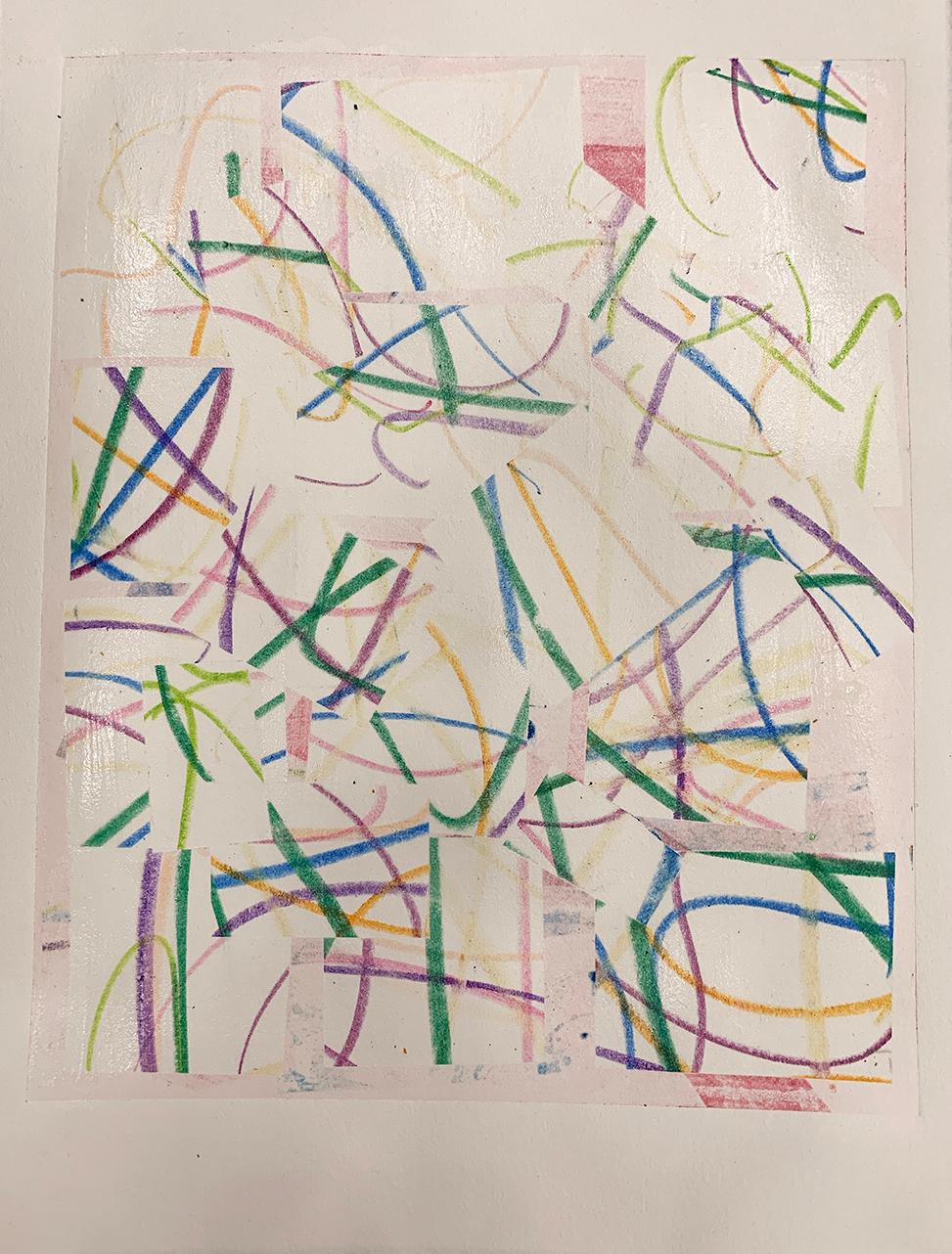 Twirling, œuvre abstraite unique sur papier, art émergent