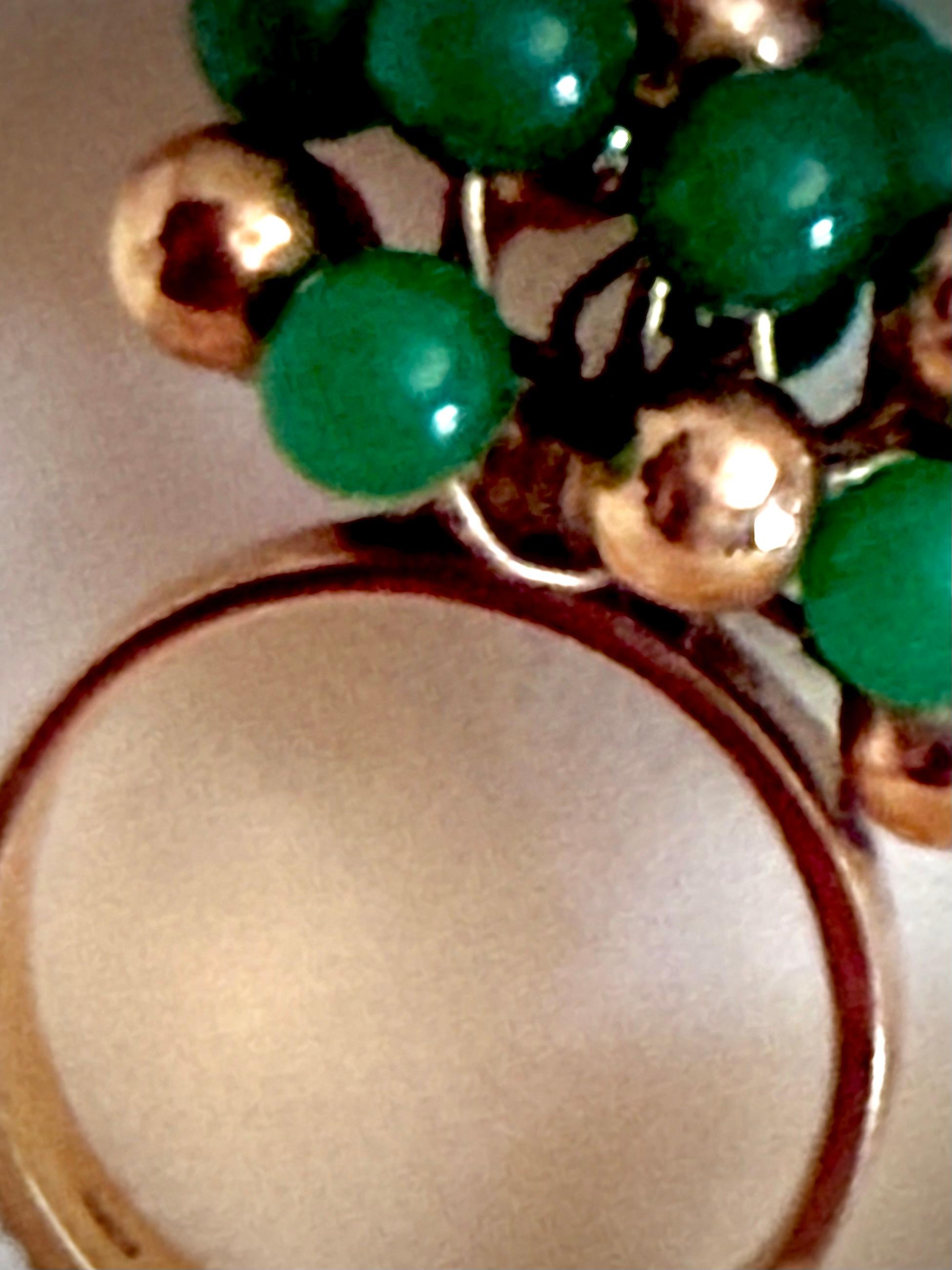 Un divertente anello in oro e crisoprasio In condizioni buone in vendita a New Orleans, LA